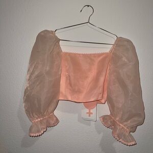 Selkie Baby Powder Puff Sleeve Crop Top